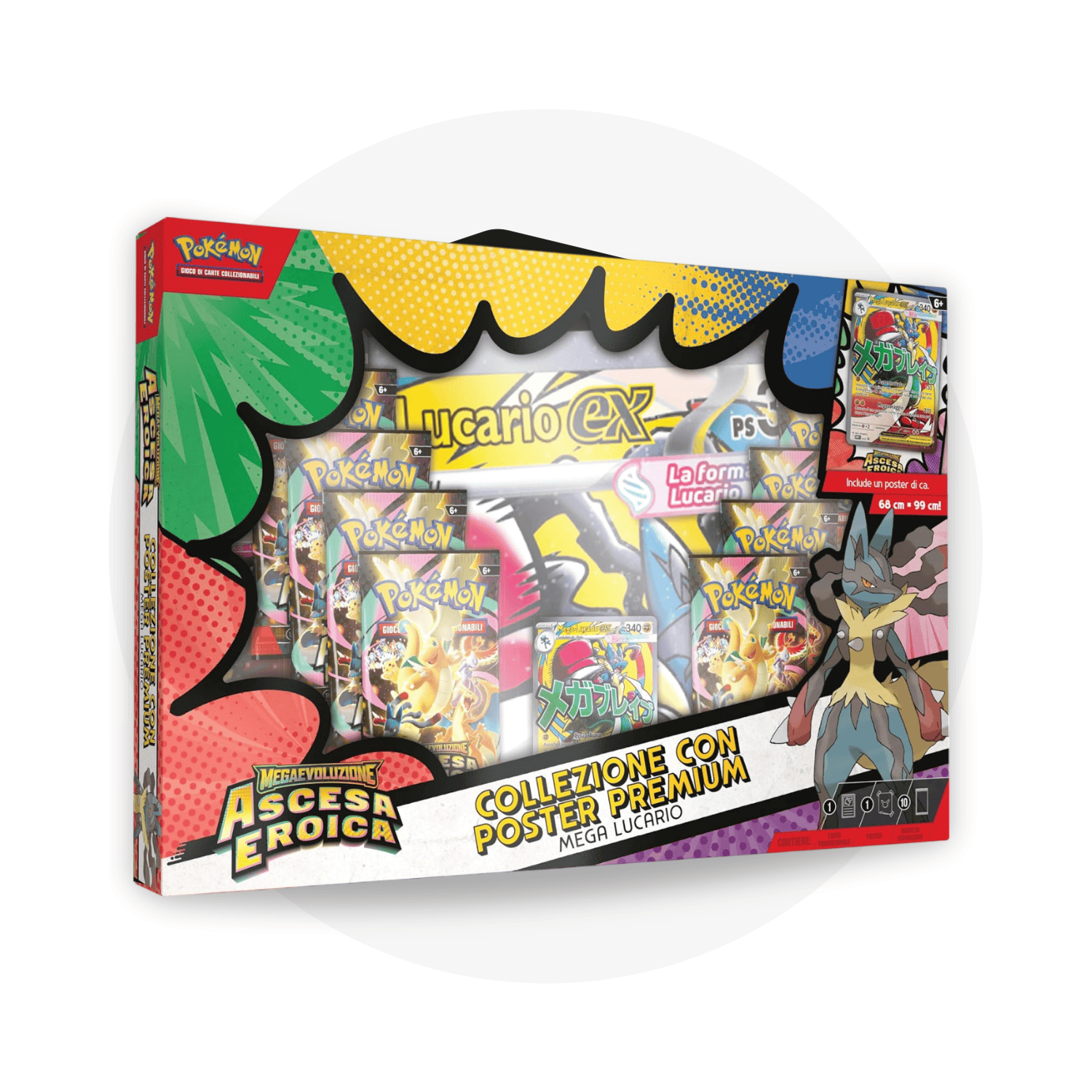 Pokémon Collezione Speciale Megaevoluzione: Ascesa Eroica - Collezione con Poster Premium Mega Lucario